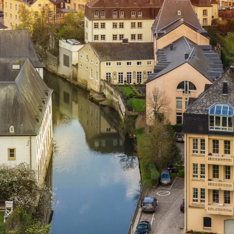 Bird's eye view of Grund in Luxembourg