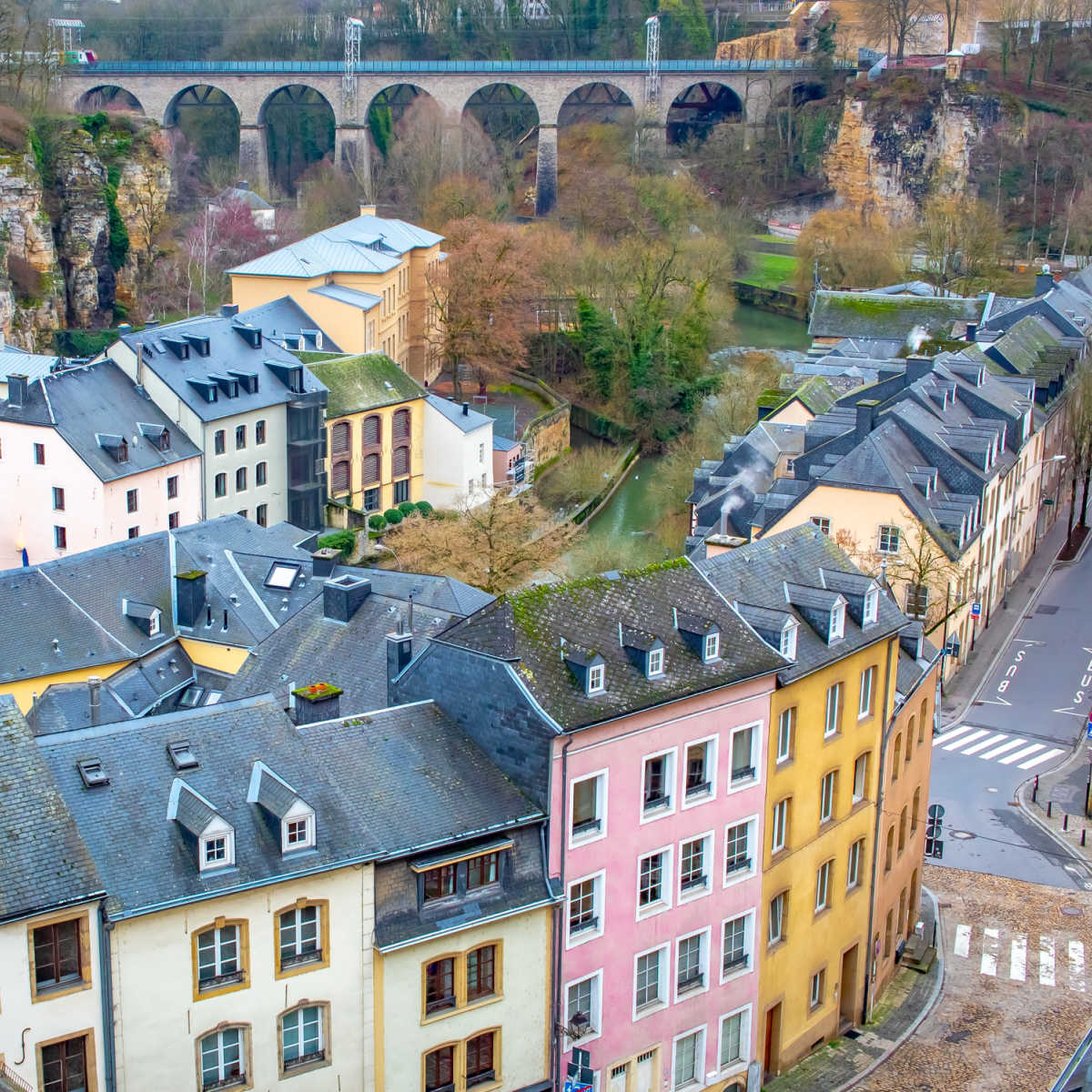 Bird's eye view of Luxembourg City