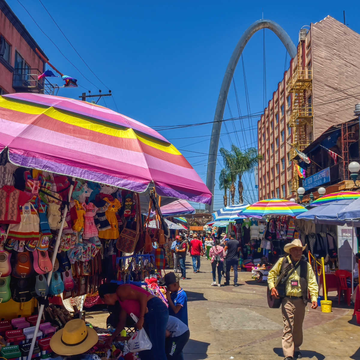 Busy walkway in downtown Tijuana