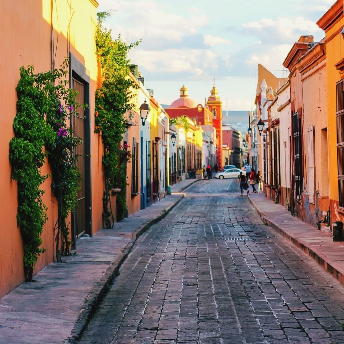 Colonial Street In Santiago de Queretaro, Mexico