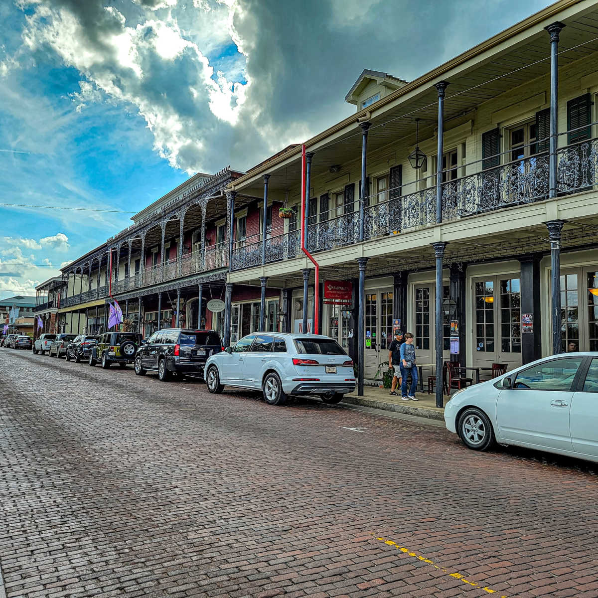 French-inspired buildings in Natchitoches, LA