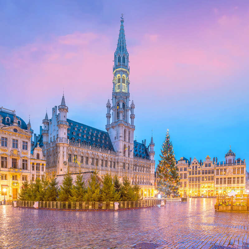 Historical Square Surrounded By Medieval Guildhalls, Grand Place, Brussels, Central Europe