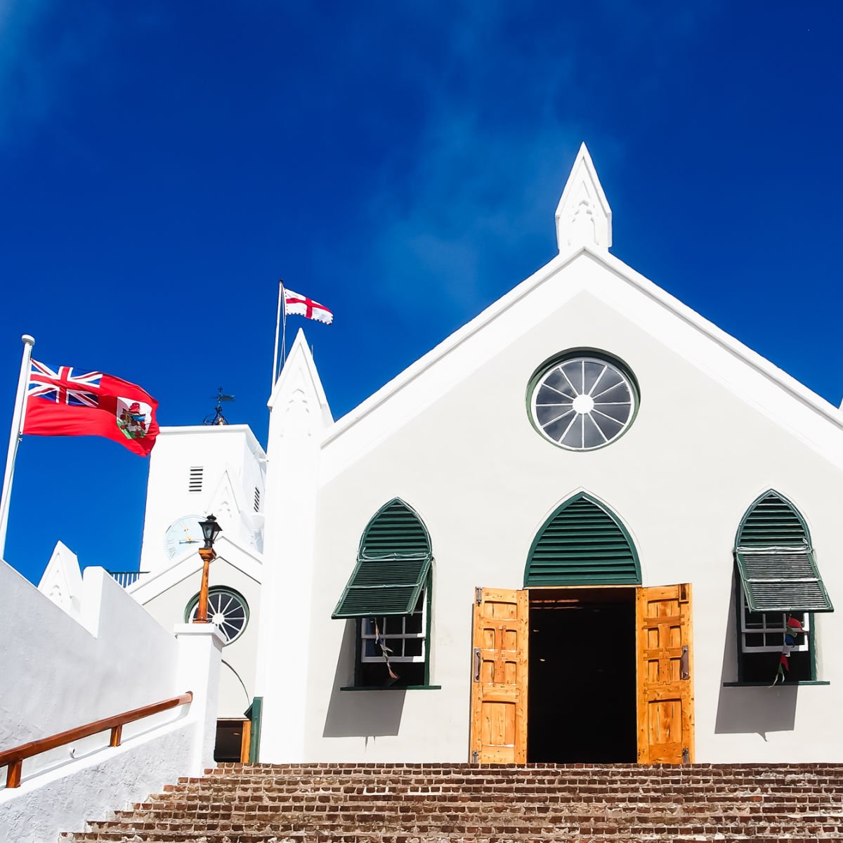 Historical St. Peter's church in St. George's, Bermuda