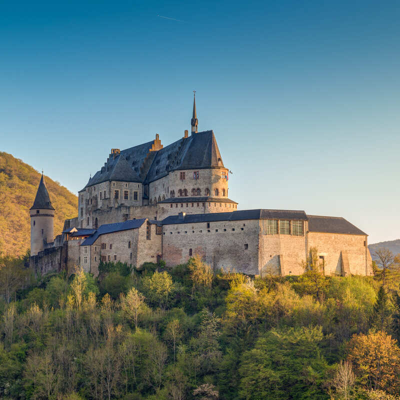 Medieval Vianden Castle In Northern Luxembourg, Central Europe