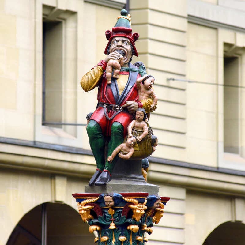 Ogre Fountain In Bern, Switzerland