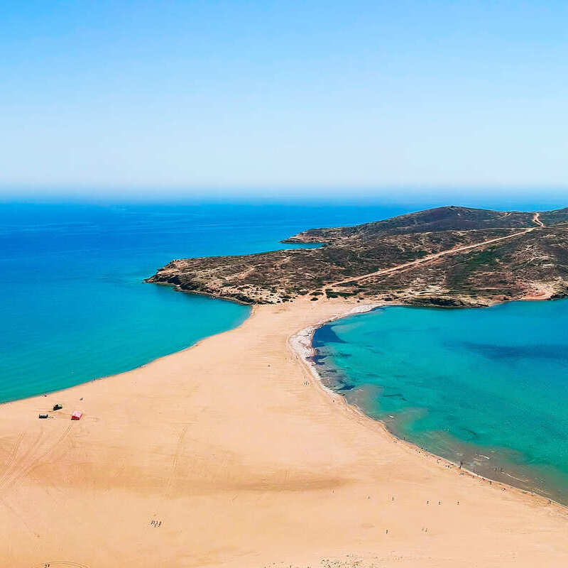 Prasonisi Beach In Rhodes, Greece, Southern Europe