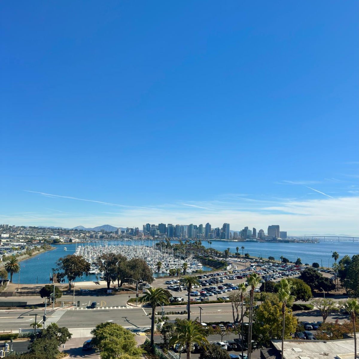 Skyline views from Sheraton San Diegot Hotel & Marina balcony