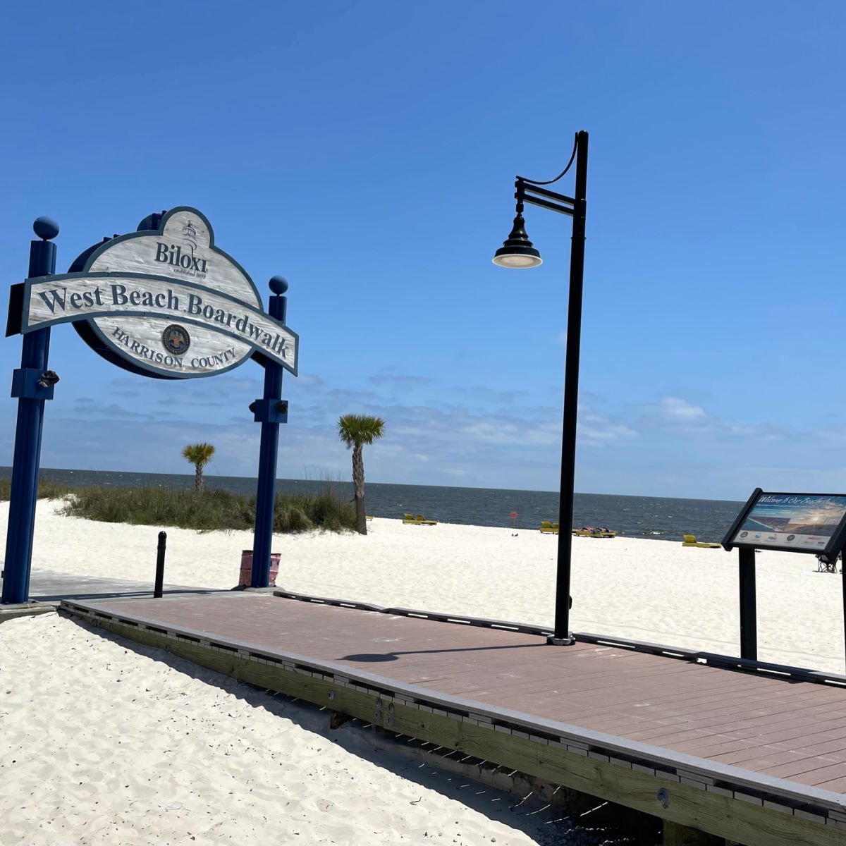 White sand beach in Biloxi, MS