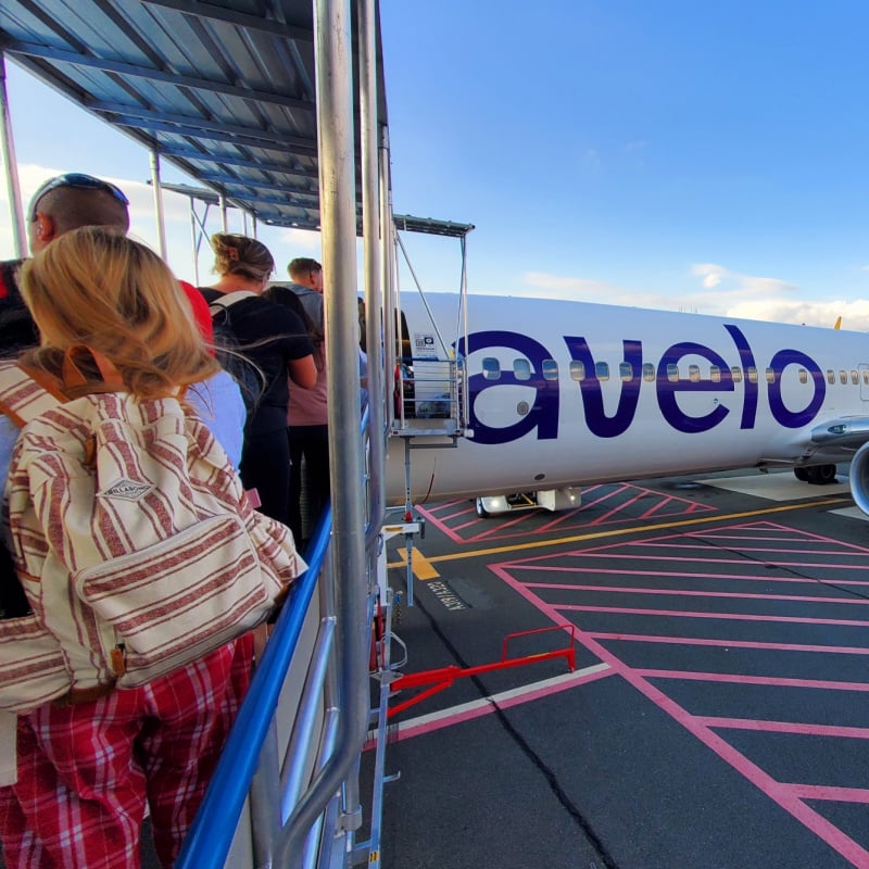 Boarding Avelo flight