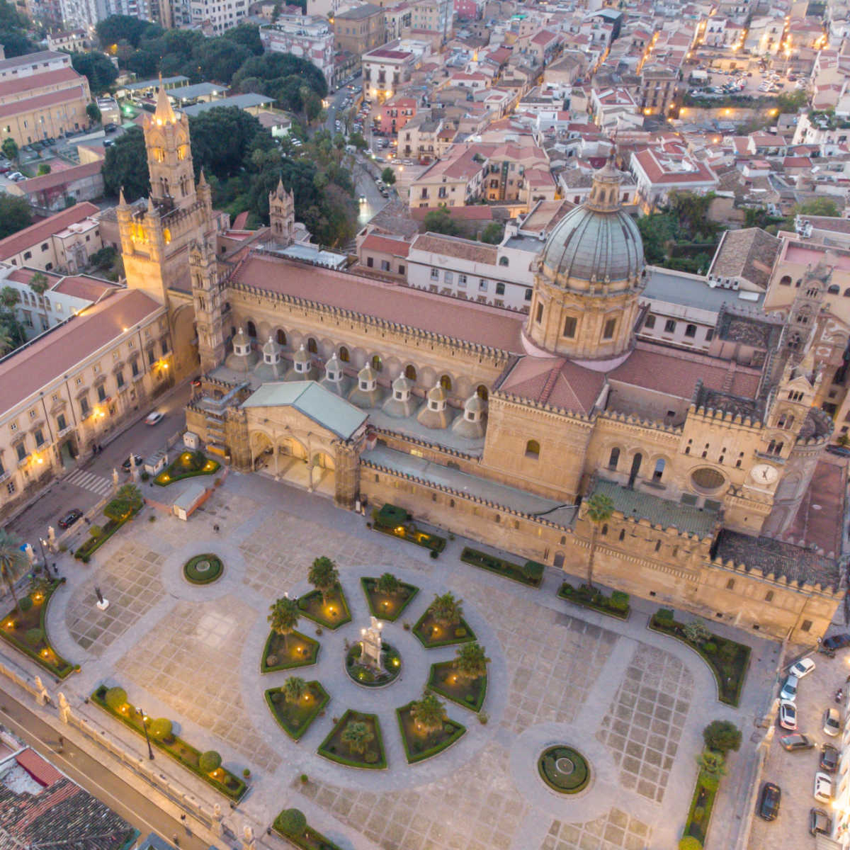 Aerial angle of Palermo Cathedral