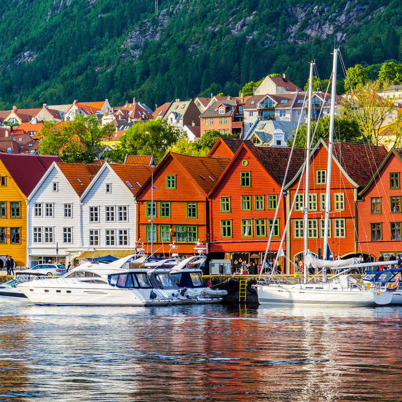 Colorful Houses In Bergen, Norway