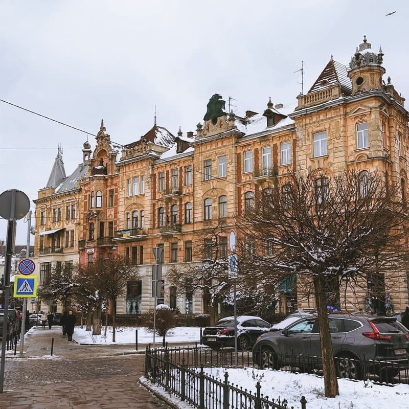 Historic Building In Lviv Old Town, Ukraine