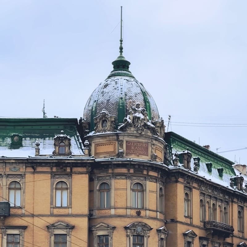 Historic Building In Old Town Lviv, Ukraine