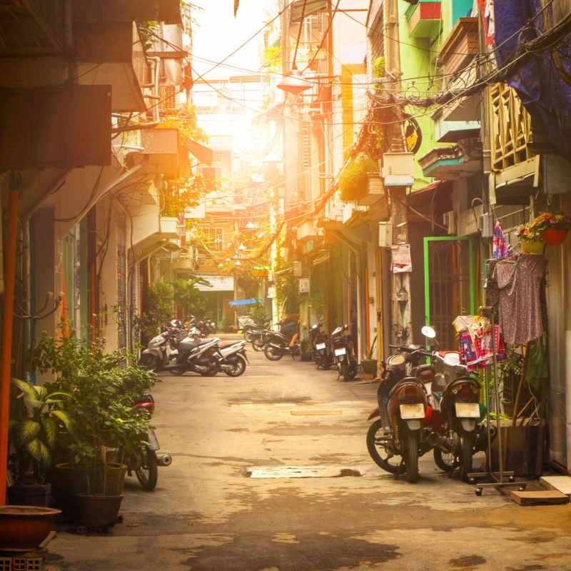 A quiet street in Ho Chi Minh City Vietnam