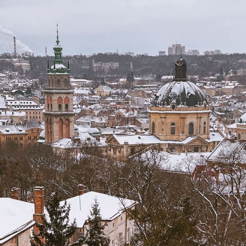 Lviv Old Town Seen From The High Castle Hill, Ukraine