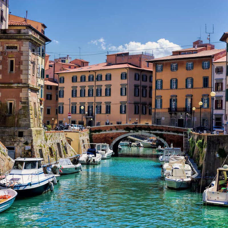 Nuovo Venezia Canal In Livorno, Tuscany Coast Of Italy