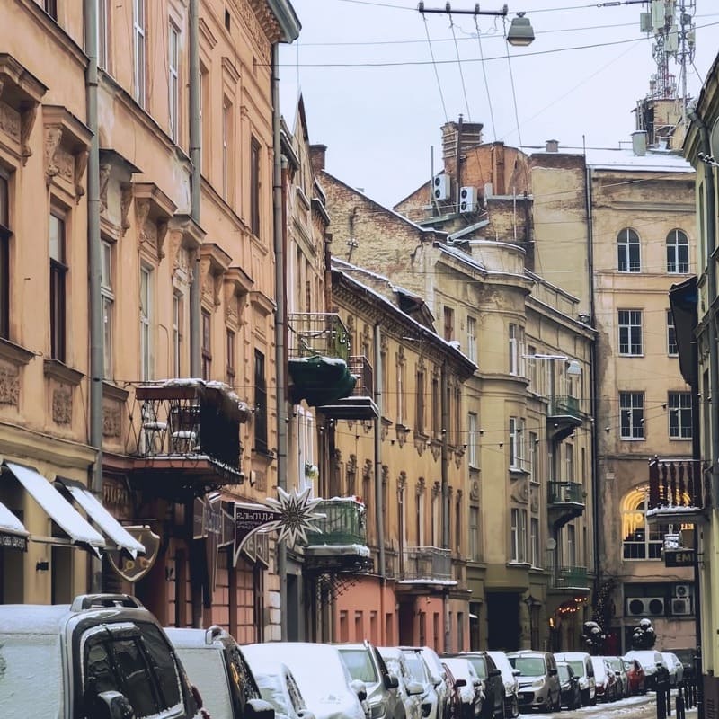 Old Town Street In Lviv, Ukraine