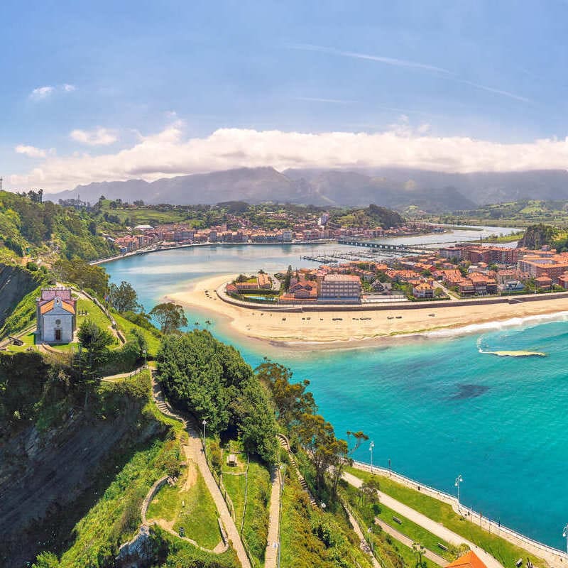 Panoramic View Of A Beach Zone In Asturias, Spain