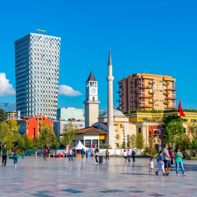 Skanderberg Square In Tirana, Albania, Balkan Peninsula, South Eastern Europe