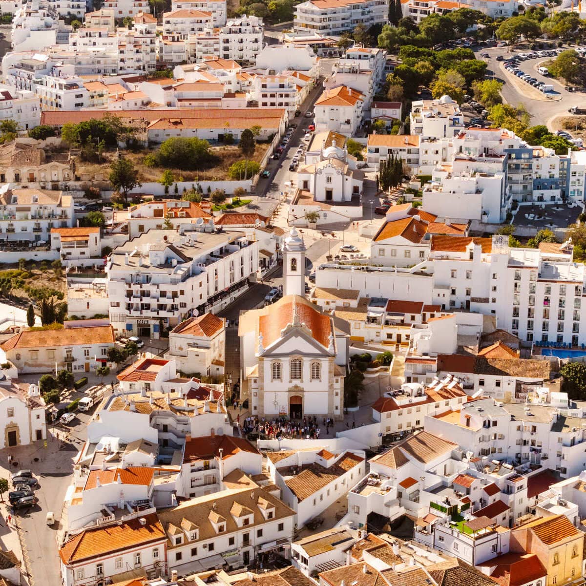 Aerial View Of An Albufeira Old Town, Portugal