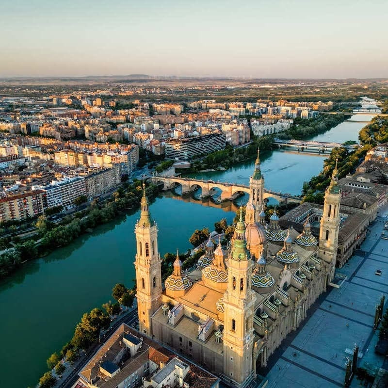 Aerial View Of Zaragoza In Spain