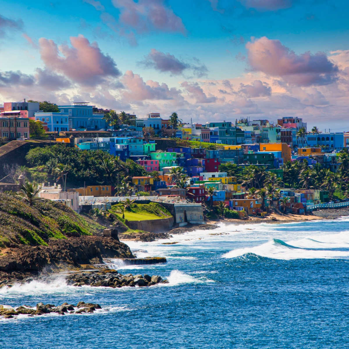 Colorful coastline of Puerto Rico