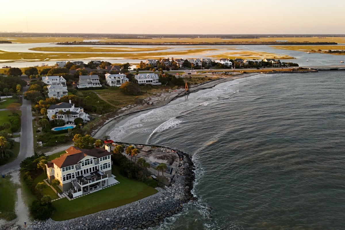 Aerial view of Sullivan's Island, SC