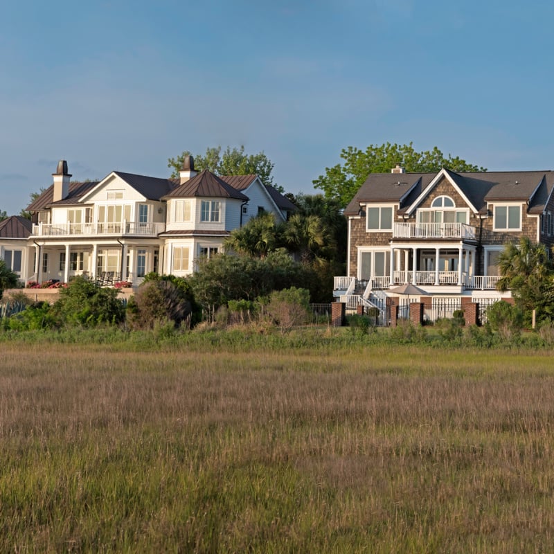 Pair of cottages overlooking beach in Sullivan's Island, SC