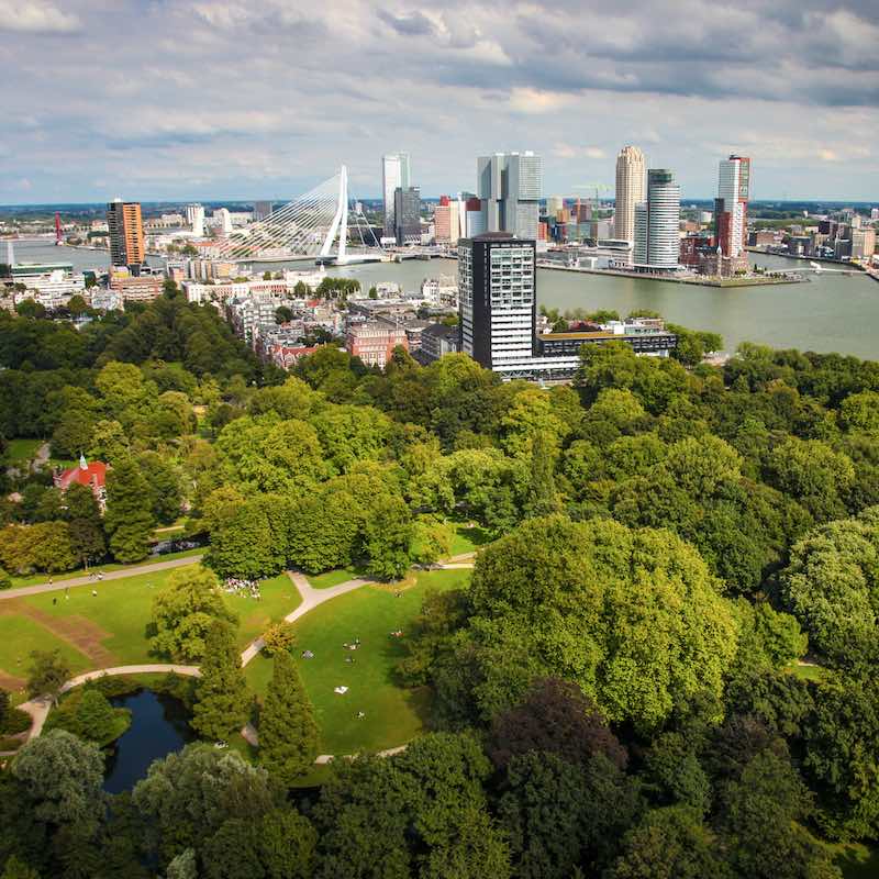 Panoramic View Of Modern Rotterdam, The Netherlands, Northern Europe