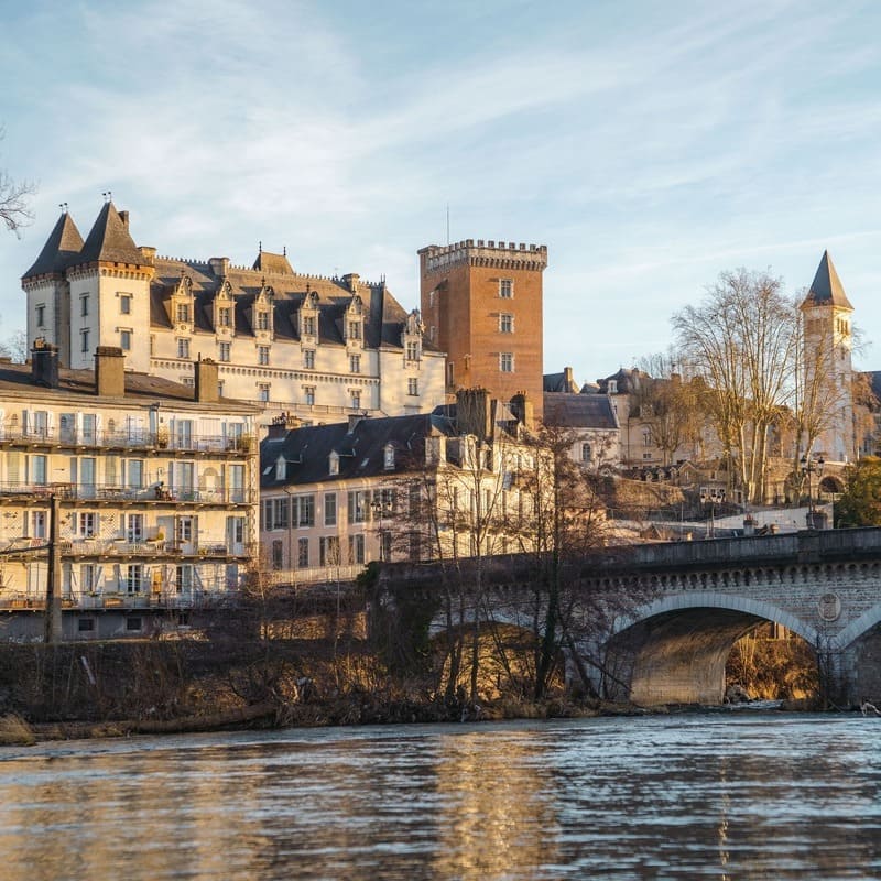 View Of Old Town Pau, In Southeastern France