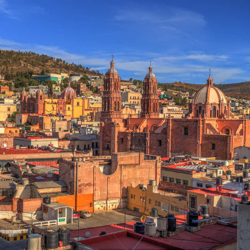 View Of The Historic Quarter Of Zacatecas And Its Colonial Cathedral, Mexico, Latin America