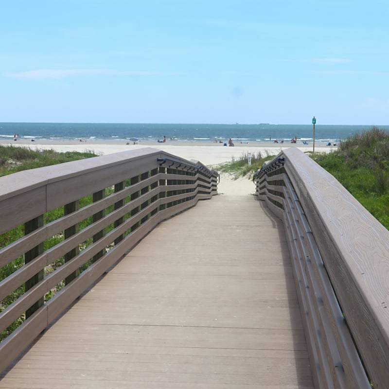 Walkway to white sand beach of Sullivan's Island