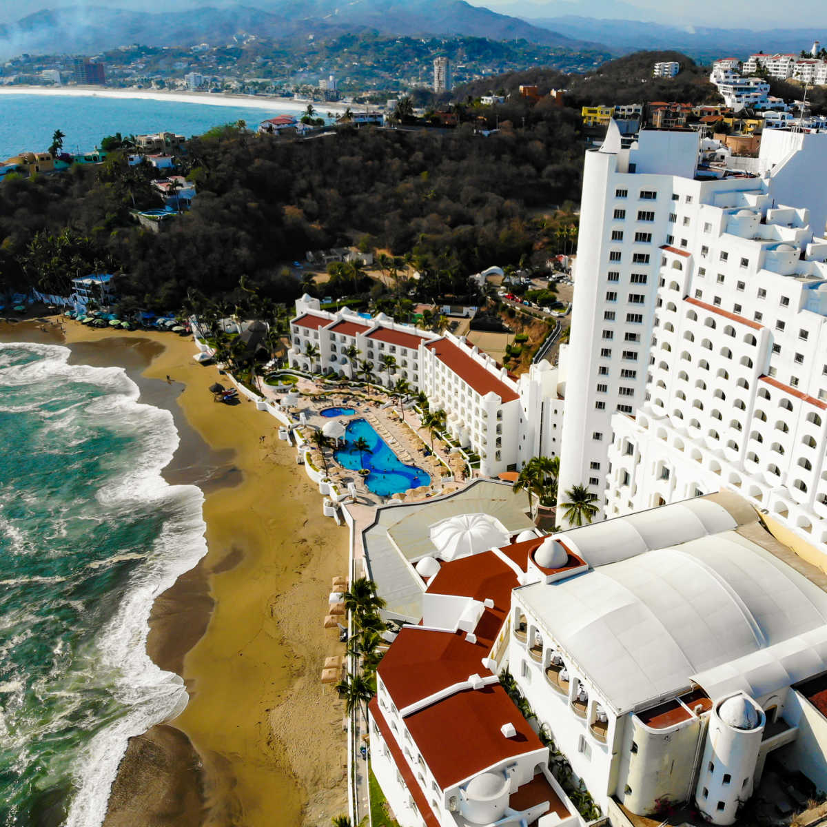 Aerial view of Manzanillo beach resort