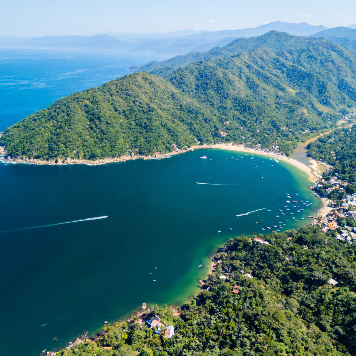 Aerial view of Yelapa in Costalegre region of Mexico