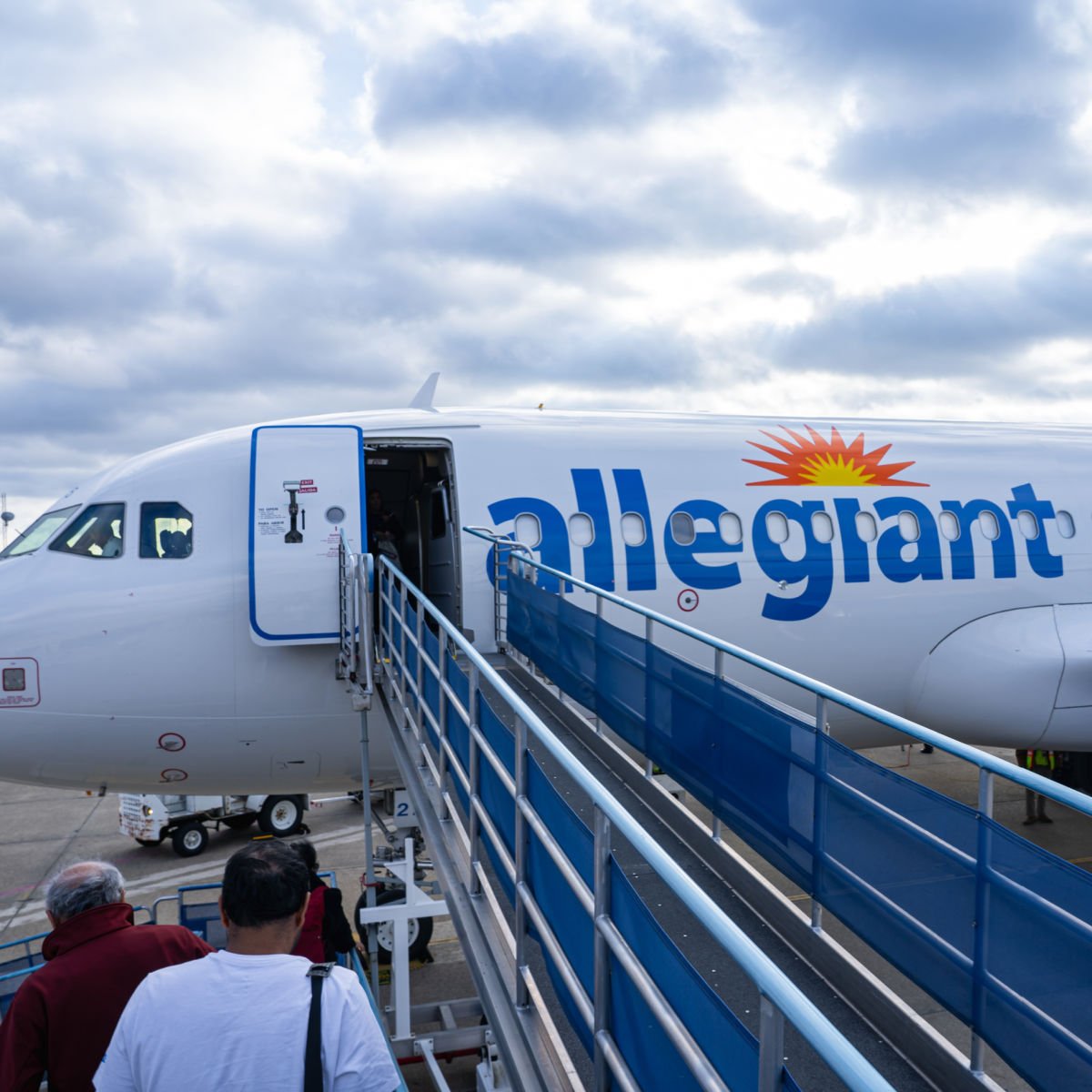 Boarding Allegiant Airlines plane