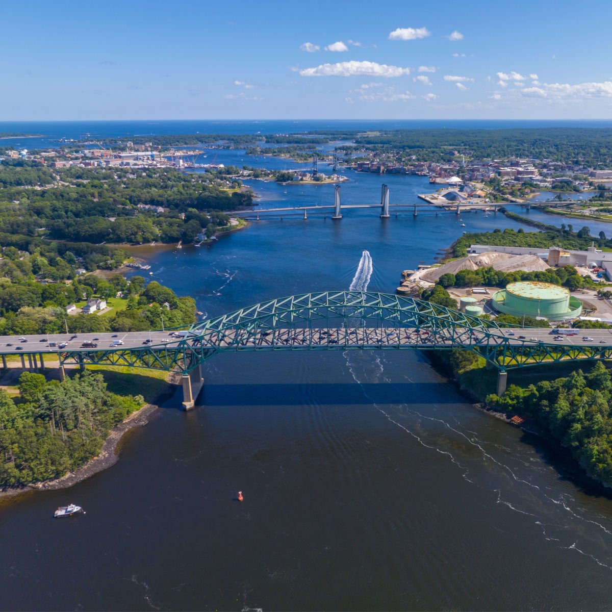 Piscataqua River connecting Portsmouth, New Hampshire with Kittery, Maine